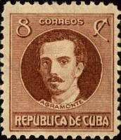 (№43) Марка Куба 1917 год "Игнасио Аграмонте", Негашеная